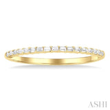 1/10 ctw Straight Row Baguette Cut Diamond Stackable Fashion Band in 10K Yellow Gold