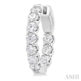 2.00 ctw Inside-Out Embellished Round Cut Diamond Hoop Earrings in 14K White Gold