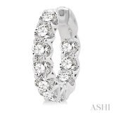 5 Ctw Inside-Out Embellished Round Cut Diamond Hoop Earrings in 14K White Gold