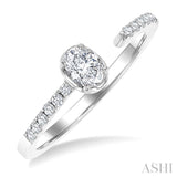 3/8 Ctw Oval and Round Cut Diamond Fashion Open Ring in 14K White Gold