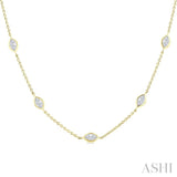 2 Ctw Marquise Cut Diamond Fashion Necklace in 14K Yellow Gold