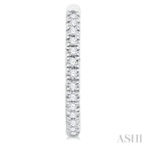 1/6 ctw French Pave Set Round Cut Diamond Fashion Half Hoop Earring in 14K White Gold