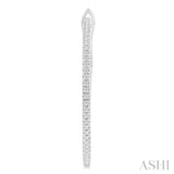 1/3 ctw Inside & Outside Round Cut Diamond Hoop Earring in 14K White Gold
