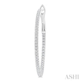 1/3 ctw Inside & Outside Round Cut Diamond Hoop Earring in 14K White Gold