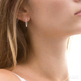1/3 ctw Inside & Outside Round Cut Diamond Hoop Earring in 14K White Gold