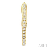 1/6 ctw Inside & Outside Round Cut Diamond Hoop Earring in 14K Yellow Gold