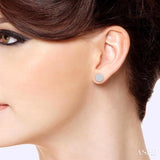 1/5 ctw Petite Round Shape Round Cut Diamond Cluster Fashion Stud Earring in 10K White Gold