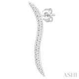 1/5 ctw Wave-Inspired Round Cut Diamond Fashion Stud Earring in 10K White Gold