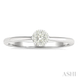 1/10 Ctw Lovebright Petite Round Shape Round Cut Diamond Fashion Ring in 10K Yellow and White Gold
