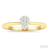 1/10 Ctw Lovebright Petite Pear Shape Round Cut Diamond Fashion Ring in 10K Yellow Gold