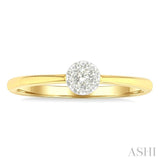 1/10 Ctw Lovebright Petite Round Shape Round Cut Diamond Fashion Ring in 10K Yellow Gold