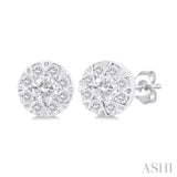 1/6 Ctw Lovebright Petite Round Shape Round Cut Diamond Fashion Stud Earring in 10K White Gold