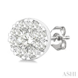 1/6 Ctw Lovebright Petite Round Shape Round Cut Diamond Fashion Stud Earrings in 10K Yellow and White Gold