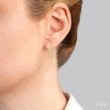 1/10 ctw Petite Heart Shape Round Cut Diamond Fashion Huggies in 10K Yellow Gold