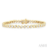4 ctw Mixed Diamond Cut Fashion Tennis Bracelet in 14K Yellow Gold