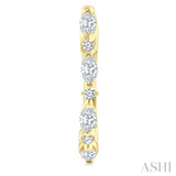 1/2 Ctw Marquise and Round Cut Diamond Fashion Hoop Earrings in 14K Yellow Gold
