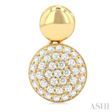 1/3 ctw Circular Mount Pave Set Round Cut Diamond Fashion Earring in 10K Yellow Gold