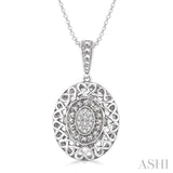 1/20 Ctw Round Cut Diamond Fashion Pendant in Sterling Silver with Chain