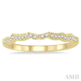 1/10 ctw Round Cut Diamond Wedding Band in 14K Yellow Gold