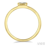 1/50 ctw Square Curve Edge Round Cut Diamond Promise Ring in 10K Yellow Gold