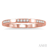 1/10 ctw Round Cut Diamond Block Stackable Ring in 14K Rose Gold