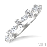 1/2 Ctw Scatter Marquise and Round Cut Diamond Fashion Band in 14K White Gold
