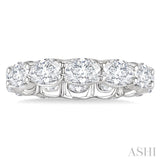3 3/4 Ctw East-West Set Oval Cut Diamond Eternity Wedding Band in 14K White Gold