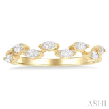 1/3 Ctw Zig-Zag Scatter Marquise Cut Diamond Fashion Band in 14K Yellow Gold