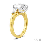 1/2 Ctw Tri-Mount Centerpiece Pear and Round Cut Diamond Semi Mount Engagement Ring in 14K Yellow and White Gold