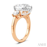 1 Ctw Tri-Mount Pear Shape Round Cut Diamond Semi Mount Engagement Ring in 14K Rose and White Gold