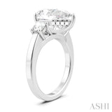 1/2 Ctw Tri-Mount Pear Shape Round Cut Diamond Semi Mount Engagement Ring in 14K White Gold