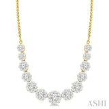 2 Ctw Round Cut Diamond Lovebright Necklace in 14K Yellow and White Gold