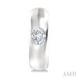 1/3 Ctw Bezel Set Oval Cut Diamond Fashion Huggie Earrings in 14K White Gold