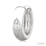 1/4 ctw Bezel Set Pear Cut Diamond Fashion Huggie Earrings in 14K White Gold