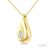 1/4 Ctw Teardrop Pear Cut Diamond Fashion Pendant With Chain in 14K Yellow Gold