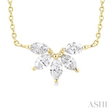 1/3 ctw Semi Circle Chevron Marquise Cut Diamond Fashion Necklace in 14K Yellow Gold