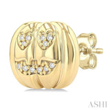 1/10 Ctw Petite Pumpkin Round Cut Diamond Fashion Earrings in 10K Yellow Gold