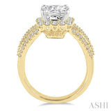 1 1/5 Ctw Diamond Semi-Mount Engagement Ring in 14K Yellow and White Gold