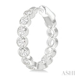 1 Ctw Bezel Set Round Cut Diamond Fashion Hoop Earrings in 14K White Gold