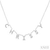 1/4 Ctw 'CHRISSY'  Space Name Diamond Necklace in 10K White Gold