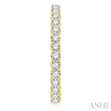 5 ctw Inside-Out Round Cut Diamond Oval Shape Hoop Earrings in 14K Yellow Gold