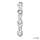 1/3 ctw Petite Bamboo-Inspired Round Cut Diamond Fashion Huggies in 14K White Gold