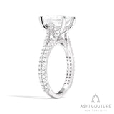 Bridal Split Shank Emerald Semi-Mount Engagement Ring in White Gold