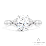 Bridal Split Shank Oval Semi-Mount Engagement Ring in White Gold