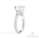 Bridal Split Shank Oval Semi-Mount Engagement Ring in White Gold