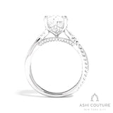 Bridal Alternate Diamond Pear Bypass Semi-Mount Engagement Ring in White Gold
