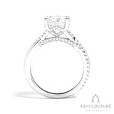 Bridal Alternate Diamond Round Bypass Semi-Mount Engagement Ring in White Gold