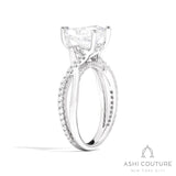 Bridal Alternate Diamond Pear Bypass Semi-Mount Engagement Ring in White Gold