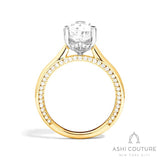 Bridal Solitaire Pear Semi-Mount Engagement Ring in Yellow and White Gold