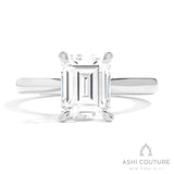 Bridal Solitaire Emerald Semi-Mount Engagement Ring in White Gold